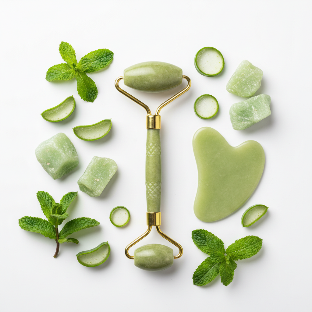 Jade Roller Flat Lay